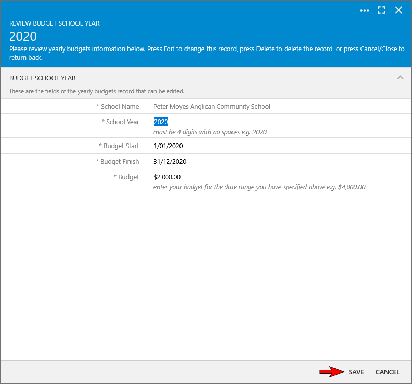 Yearly Budget: Update