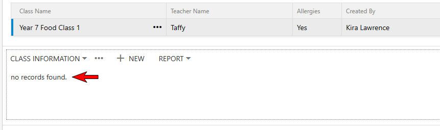Class Names Displayed How to Delete Class Information